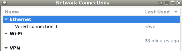 Dialog konfigurasi NetworkManager di Xfce4